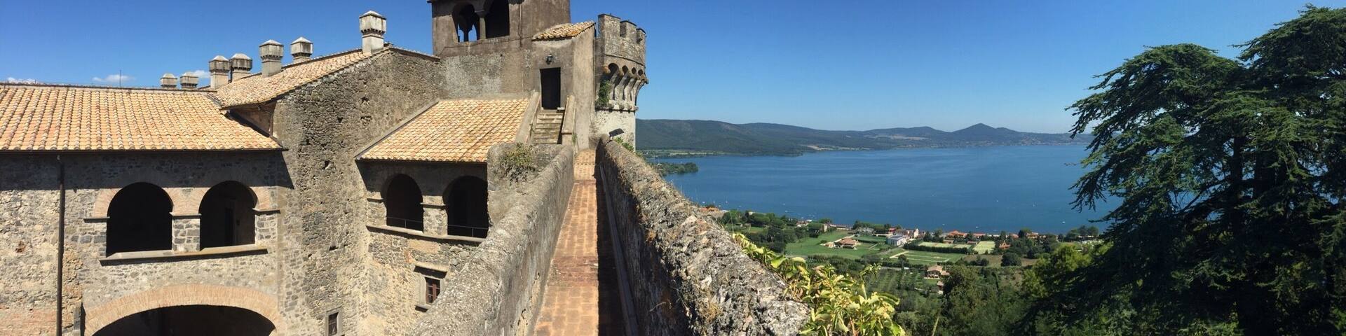 At the highest point of Odescalchi Castle, looking along the ramparts out onto Lake Bracciano, near Rome in Italy.
#StunningStructures