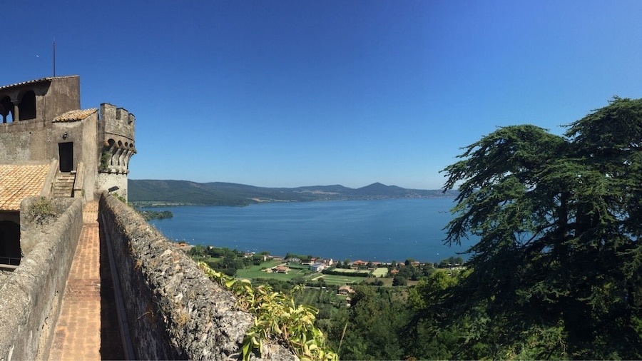 At the highest point of Odescalchi Castle, looking along the ramparts out onto Lake Bracciano, near Rome in Italy.
#StunningStructures