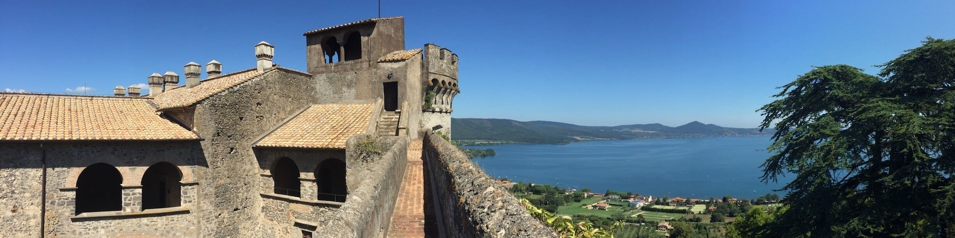 At the highest point of Odescalchi Castle, looking along the ramparts out onto Lake Bracciano, near Rome in Italy.
#StunningStructures