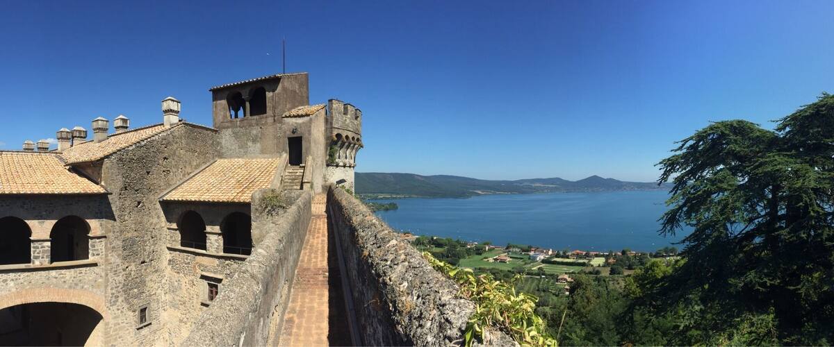 At the highest point of Odescalchi Castle, looking along the ramparts out onto Lake Bracciano, near Rome in Italy.
#StunningStructures