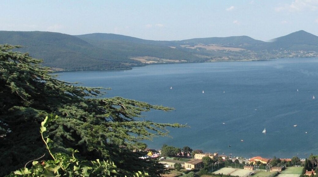 A stitched panorama of Lago di Bracciano from Castello Orsini-Odescalchi