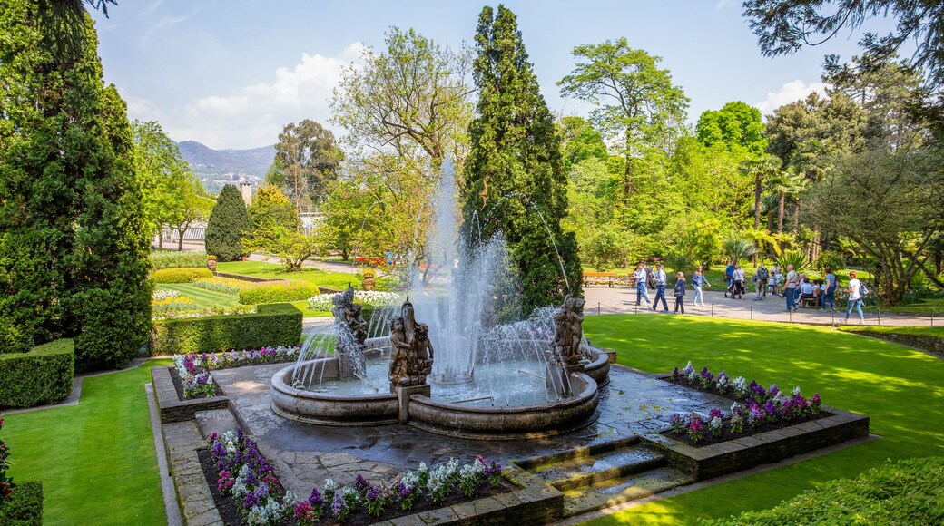 PALLANZA, ITALY, APRIL 25, 2018 - View of Putti Fountain in the botanical garden of Villa Taranto in Pallanza, Verbania, Italy.