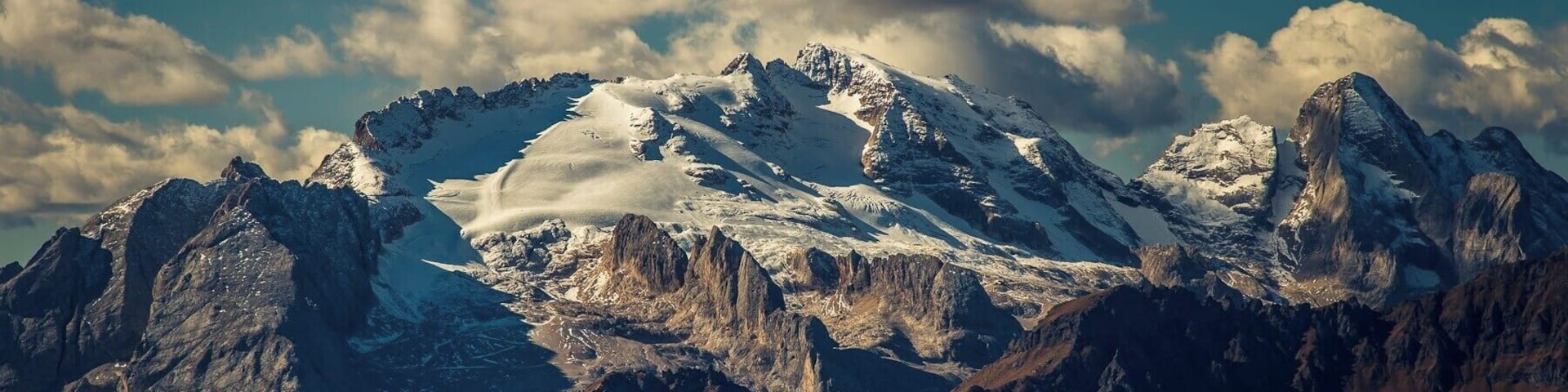 The highest peak of the Dolomites, seen from Lagazuoi peak nearby.