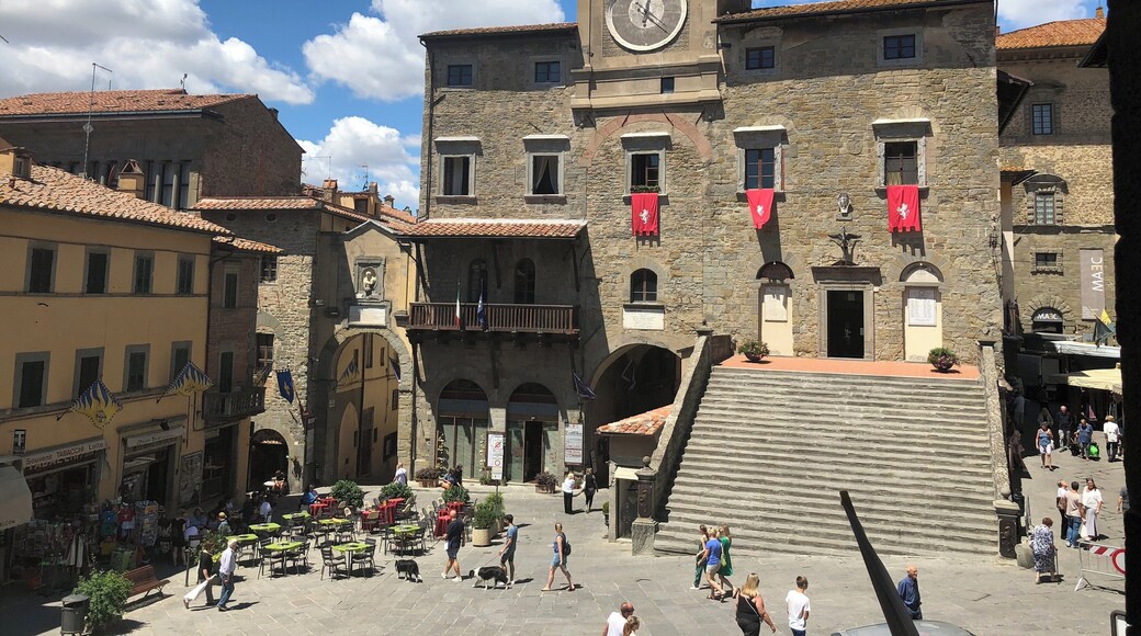As in Under the Tuscan Sun. Be ready to walk, up and down, but the views of the country side and the food/wine around this piazza with clock tower will convince you this is pretty close to heaven.
