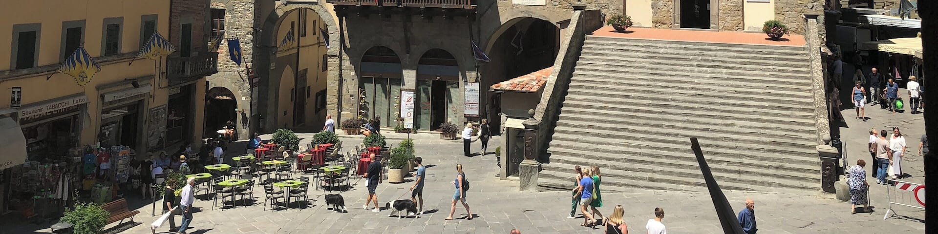 As in Under the Tuscan Sun. Be ready to walk, up and down, but the views of the country side and the food/wine around this piazza with clock tower will convince you this is pretty close to heaven.