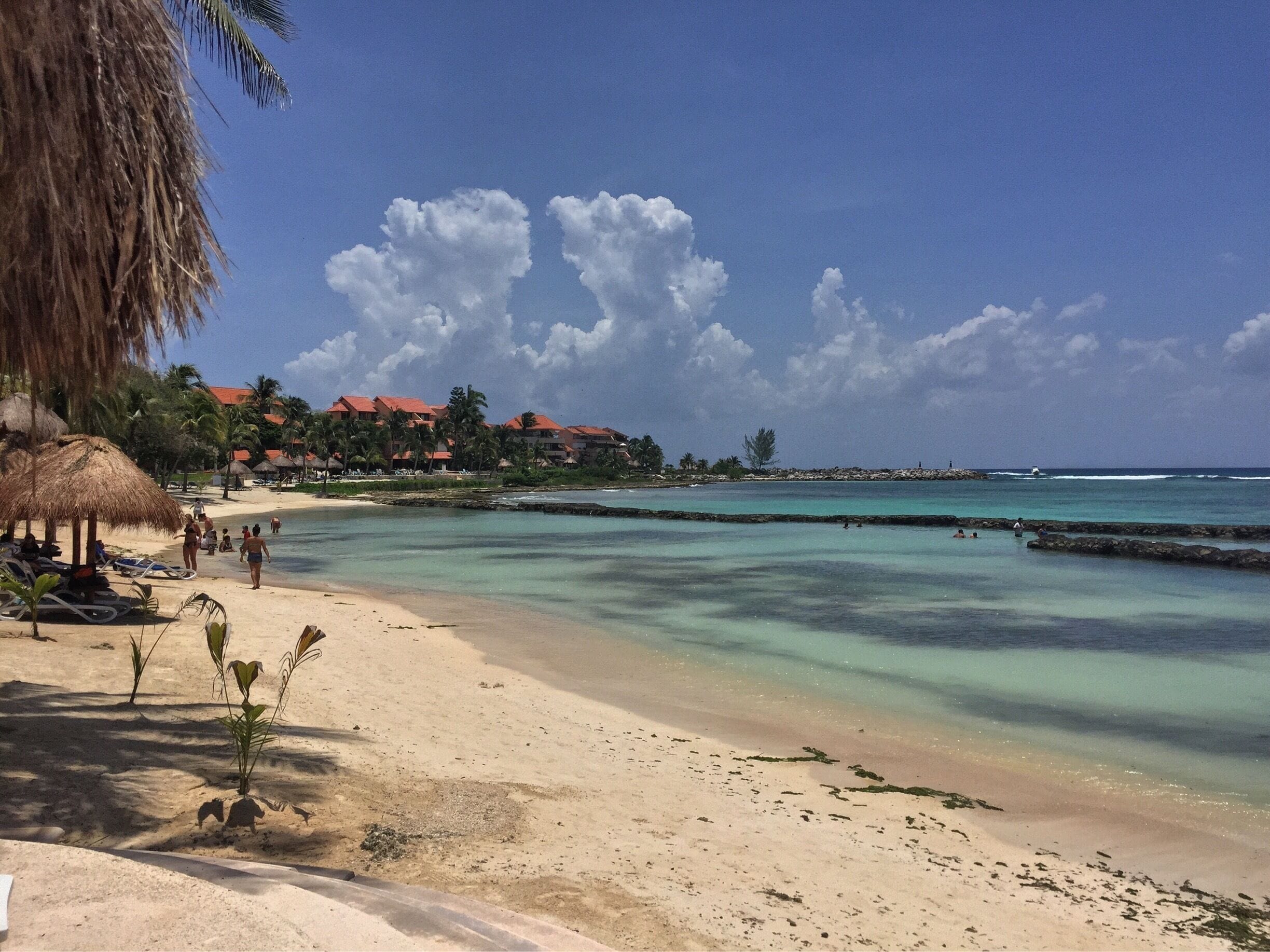 Walking on the beach.