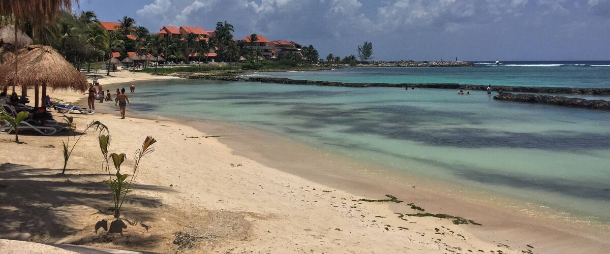 Walking on the beach.