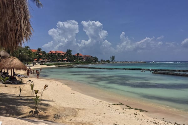 Walking on the beach.