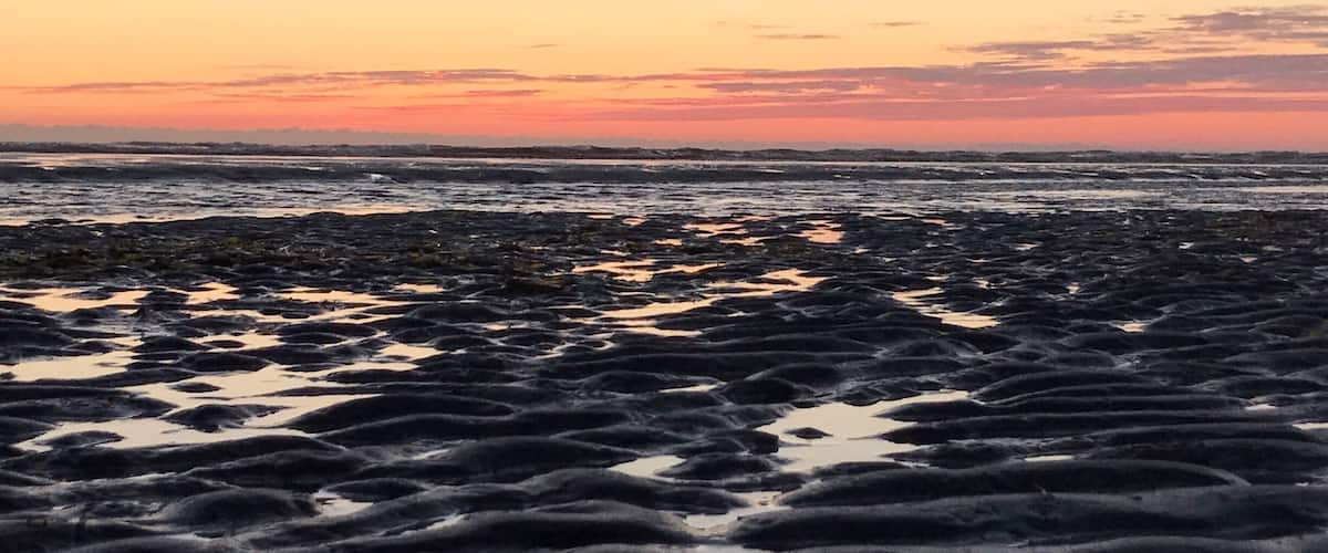 A diamond in the rough; this uncrowded gem features beautiful coastline, an expansive ocean shelf that allows for deep wading and exploration, plenty of finds (from live crabs to seashells and sand dollars), and if you are lucky to have partly clear skies the sunsets are spectacular.