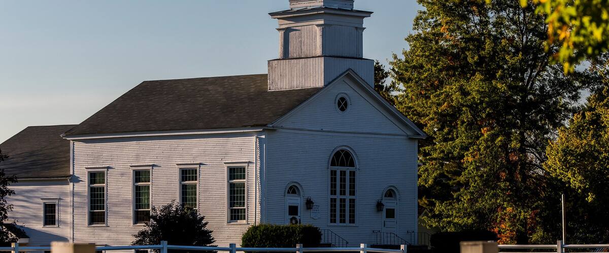 Historic Craftsbury Church in Autumn / Fall Colors - Craftsbury, Vermont