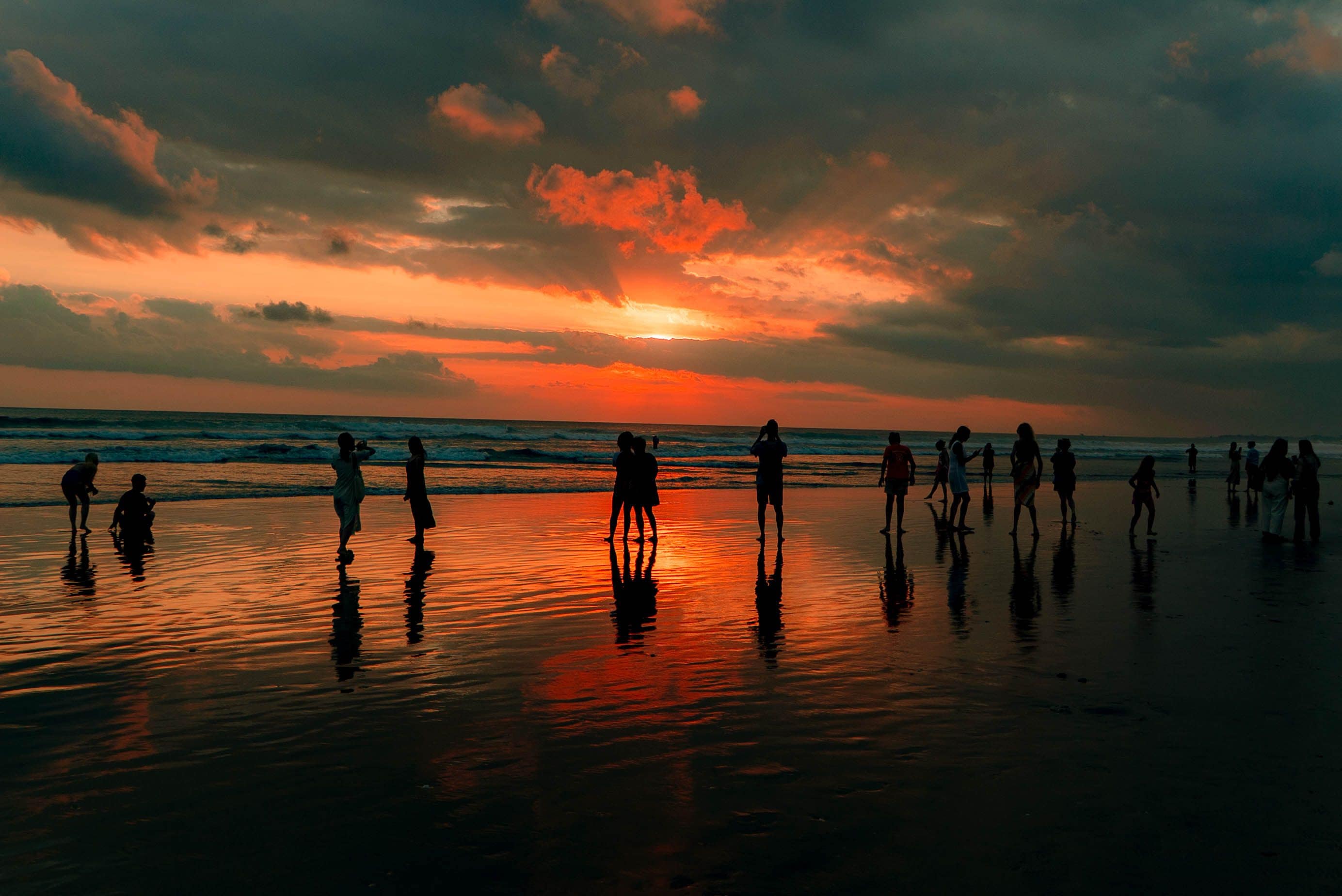 sunset on the beach, canggu bali indonesia