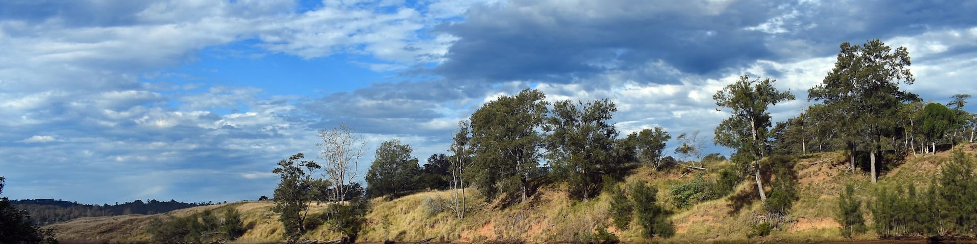 landscape with lake and blue sky