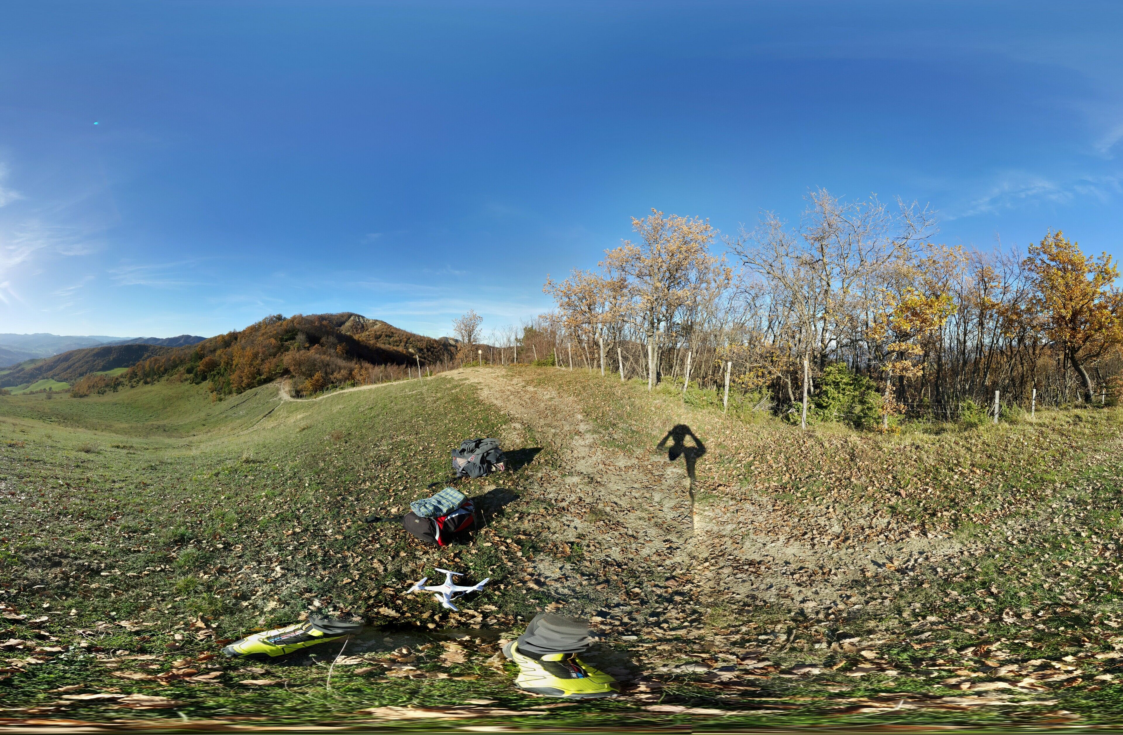 Sui monti sopra a Sarsina e Quarto (panoramica 360° sferica)