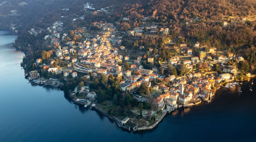 View of Lake Como from a height. Torno, Italy.