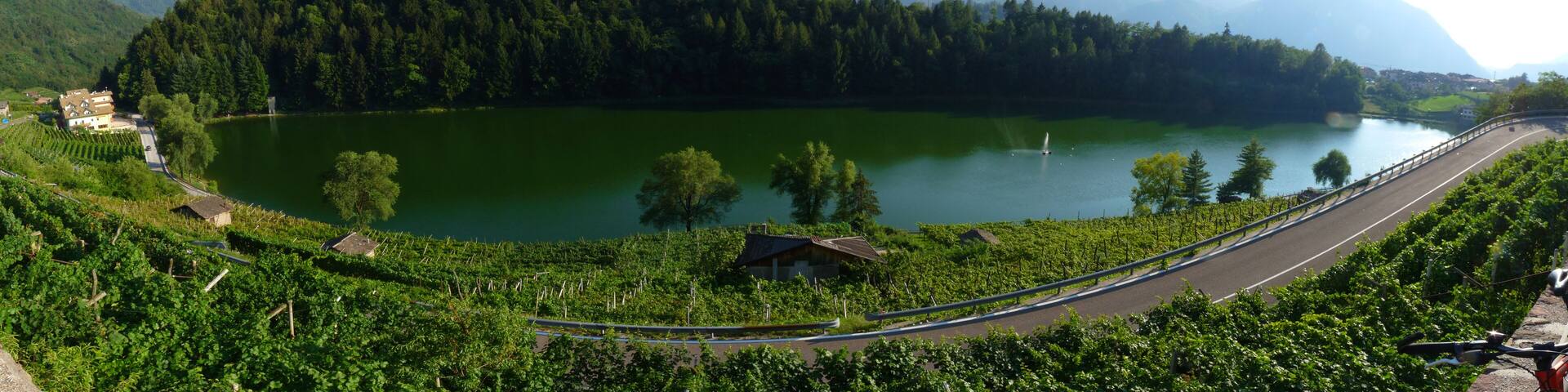 Pergine Valsugana (Italy): panorama of lake Canzolino