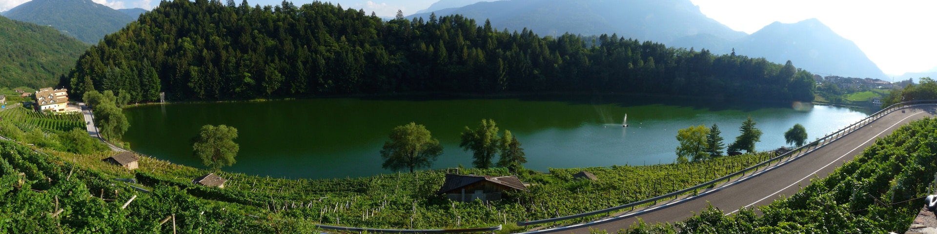 Pergine Valsugana (Italy): panorama of lake Canzolino