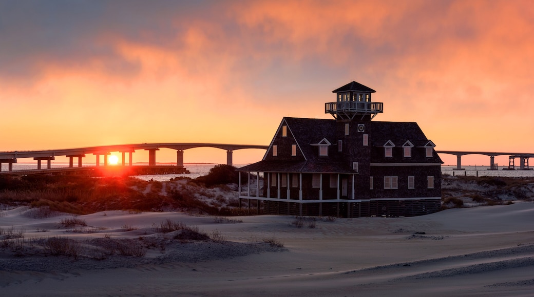 Beautiful skies over the old Oregon Inlet Life Saving Station along North Carolina's Outer Banks