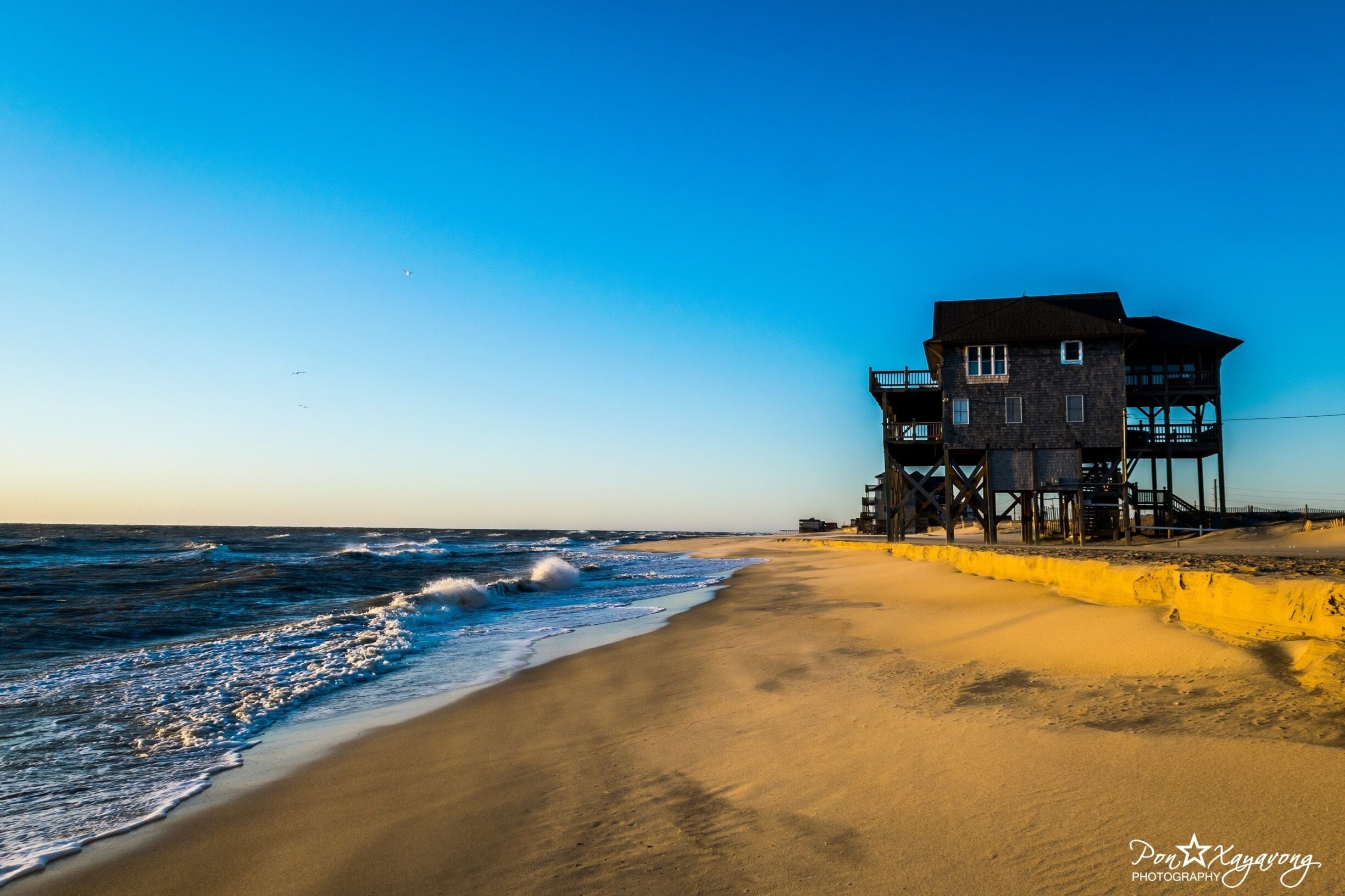 Beautiful houses near the beach. 