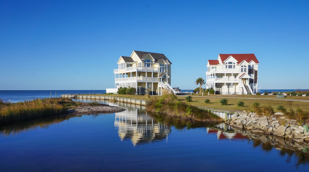 Seaside homes in Rodanthe, North Carolina; Shutterstock ID 517092799