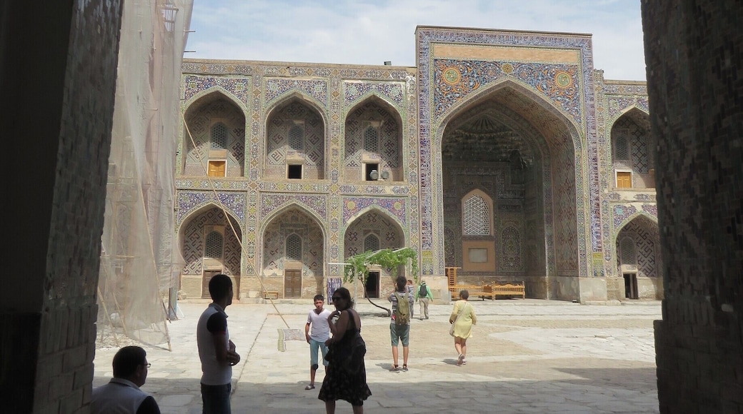 The Bibi-Khanym is also known as the Friday mosque. We were there just after the end of Ramadan when thousands of men would have crammed this space. The space under the arches was cool on such a hot day.