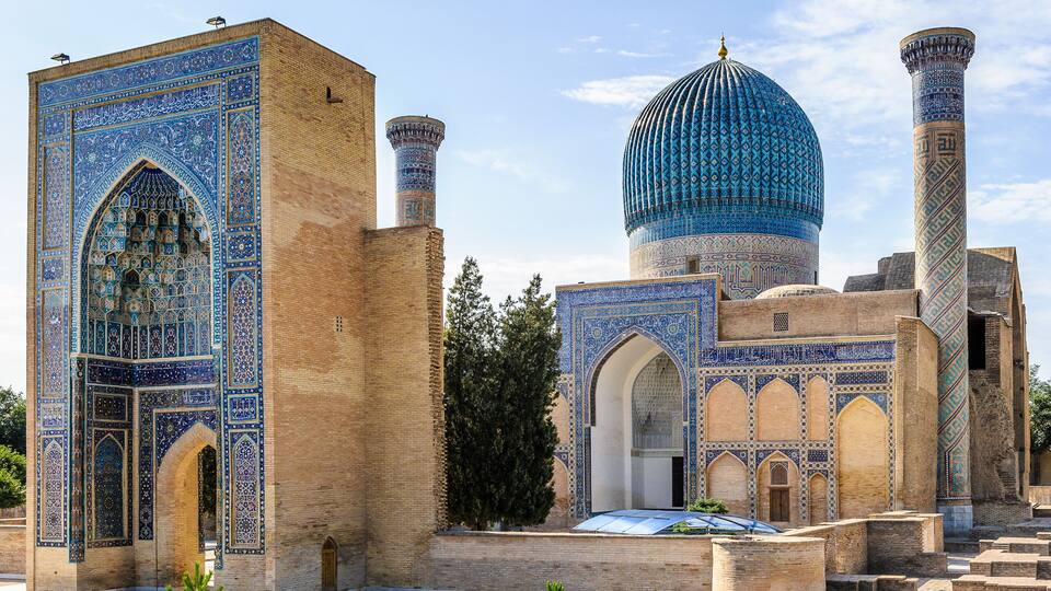 Registan, the heart of the ancient city of Samarkand of the Timurid dynasty, now in Uzbekistan.