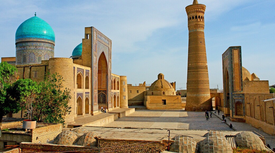 Po-i-Kalyan mosque complex with The Kalyan minaret in Bukhara, Uzbekistan.
