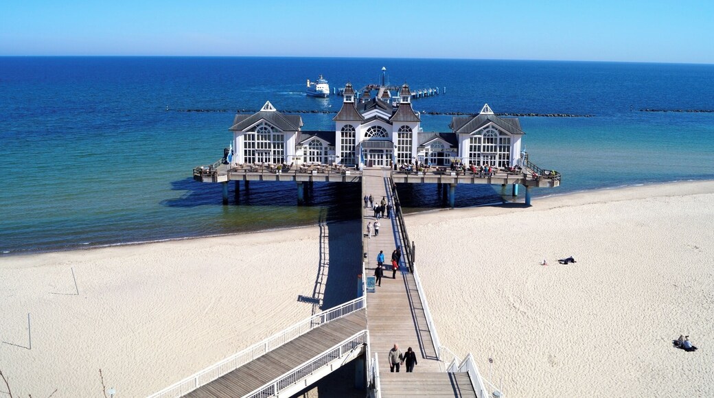 The Pier in Sellin on the island of Rügen in the Baltic See. Rügen is a great weekend destination from Berlin, less than a 4 hours drive away. Sellin is a small resort town with a beautiful white sand beach and pretty architecture.