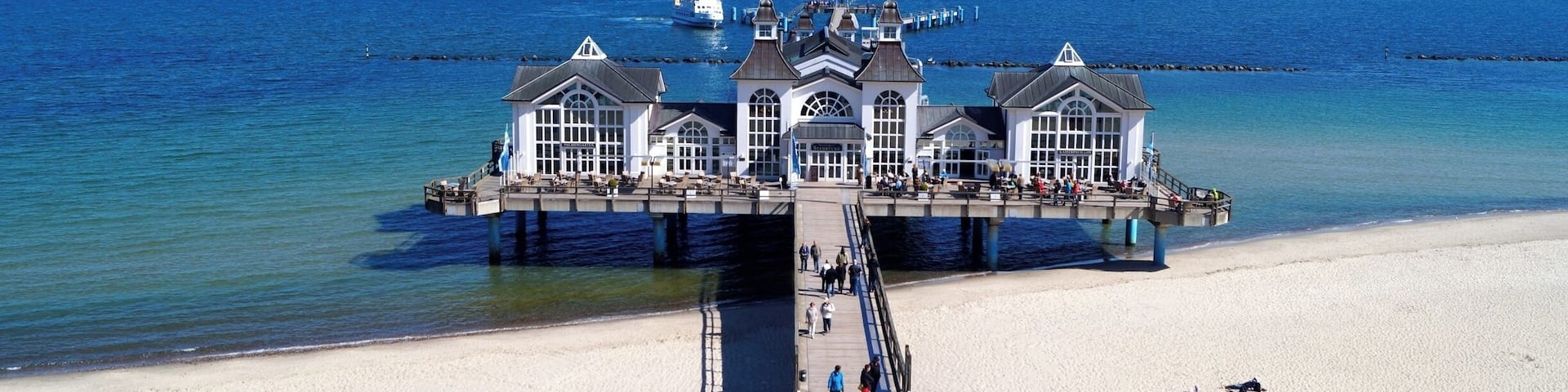 The Pier in Sellin on the island of Rügen in the Baltic See. Rügen is a great weekend destination from Berlin, less than a 4 hours drive away. Sellin is a small resort town with a beautiful white sand beach and pretty architecture.