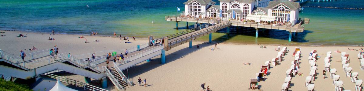 Sellin showing landscape views, a sandy beach and general coastal views