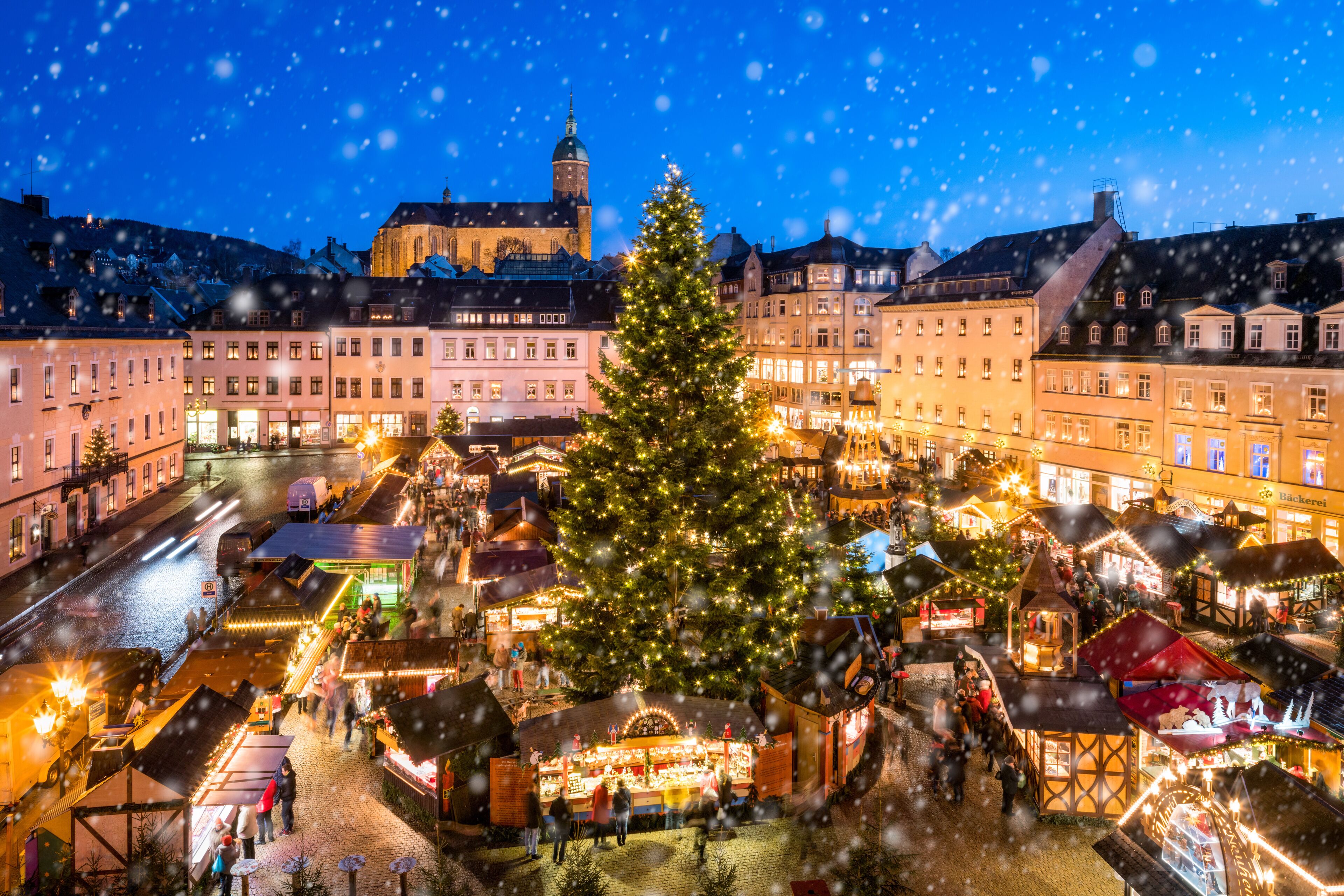 Weihnachtsmarkt in Annaberg-Buchholz im Erzgebirge, Sachsen, Deutschland