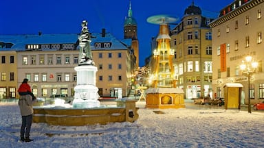 Annaberg-Buchholz welches beinhaltet Statue oder Skulptur, Monument und Schnee