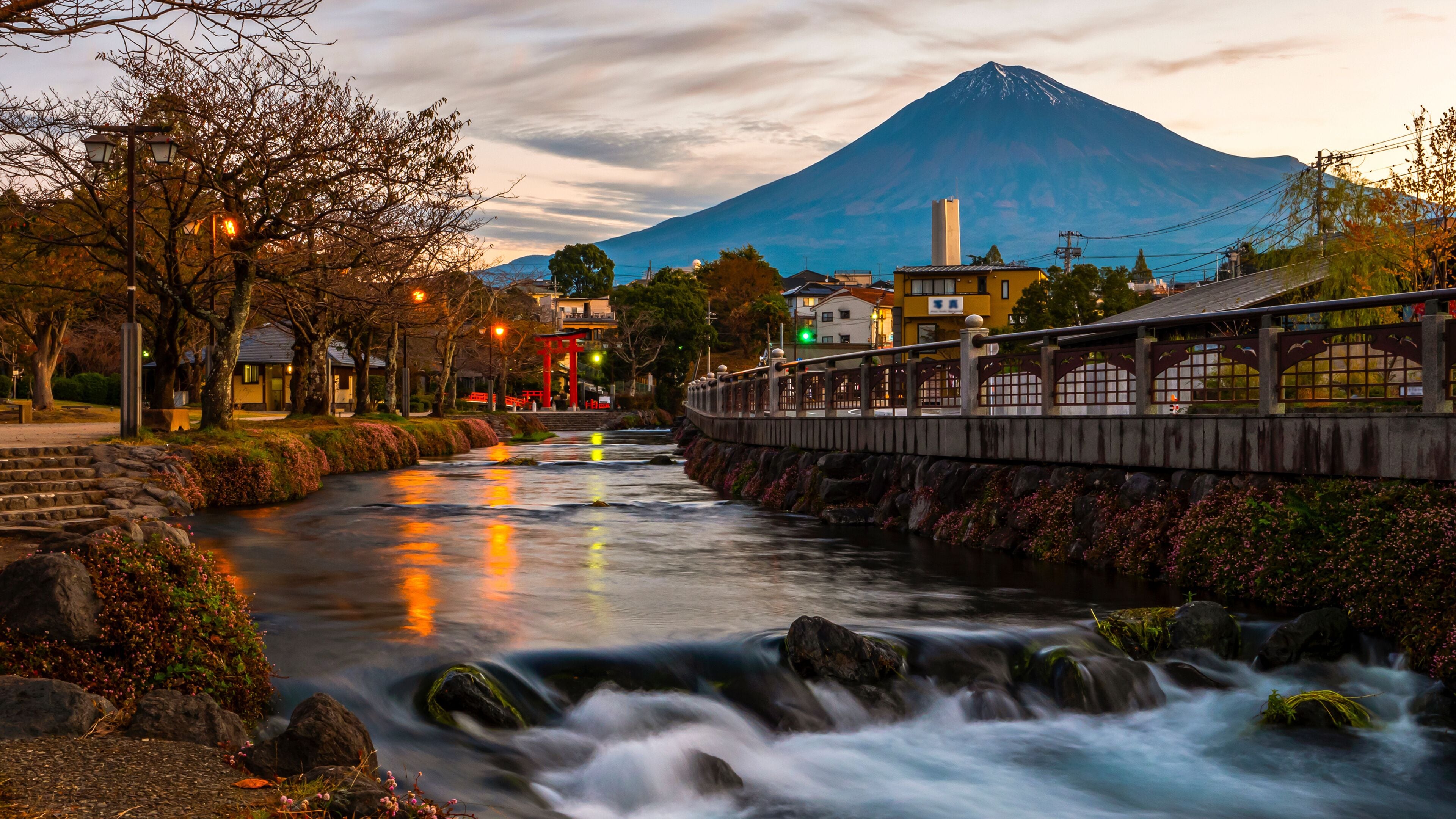 Morning time of Fuji Mountain near the river at Fujinomiya 6