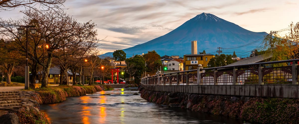 Morning time of Fuji Mountain near the river at Fujinomiya 6