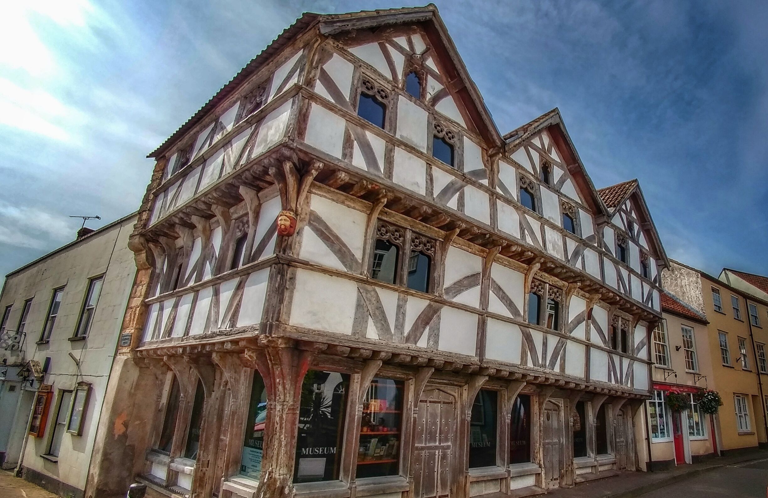 King John's Hunting Lodge is a wool-merchant's house built c. 1460 in Axbridge, a town in the English county of Somerset. It is a jettied timber-frame building of three storeys, occupying a corner plot on the town square. Wikipedia