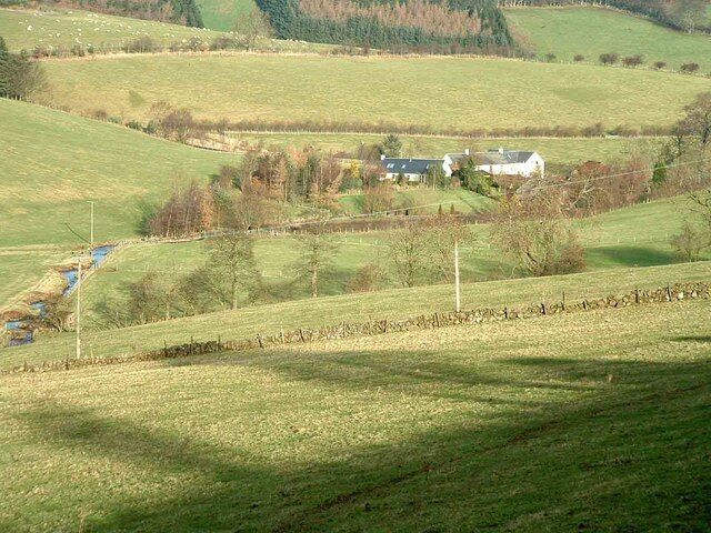 Glendy Burn and Glendy Mill Looking North from minor road to Glendy Burn and Glendy Mill (buildings)