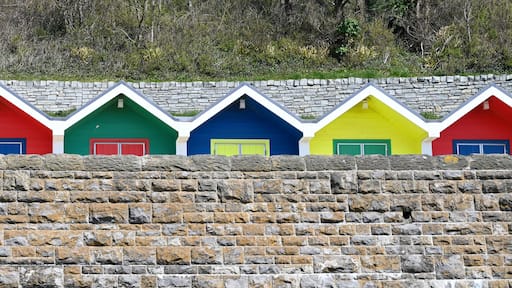 Colorful Beach Huts at Barry Island, Wales, UK