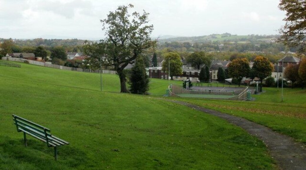 Recreation Ground, Sunnybank Road, Griffithstown The view across a recreation area from its southwest corner on the eastern side of Sunnybank Road.