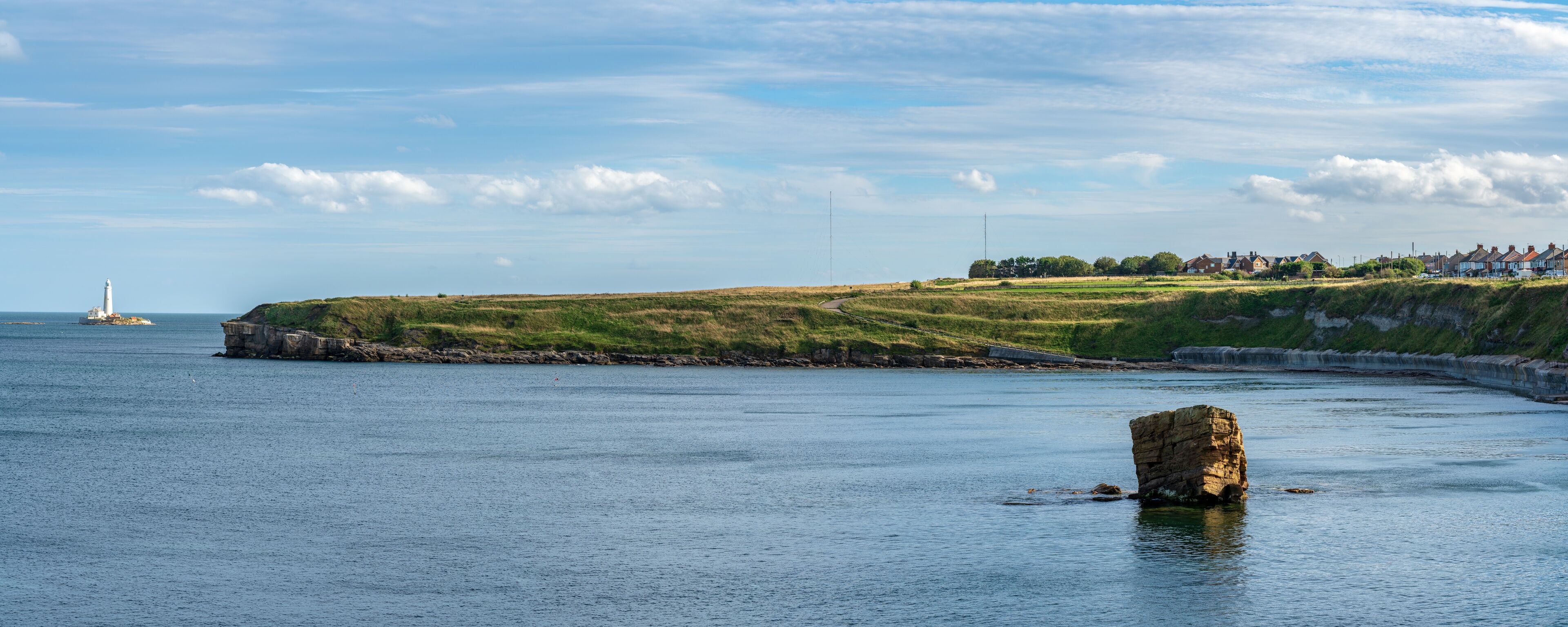North Sea coast in Seaton Sluice, England, UK