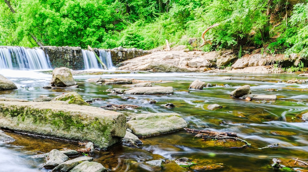 Flowing river and waterfall, outside Philadelphia, PA