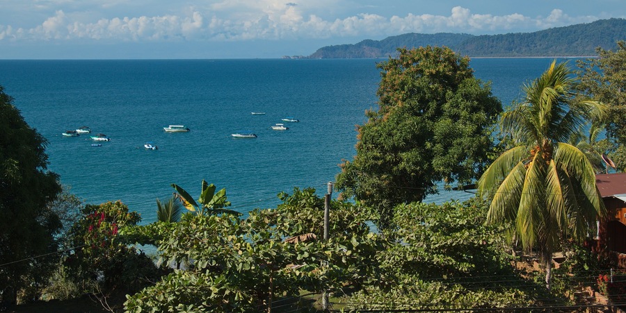 View of Drake Bay in Corcovado NP on peninsula Osa in Costa Rica