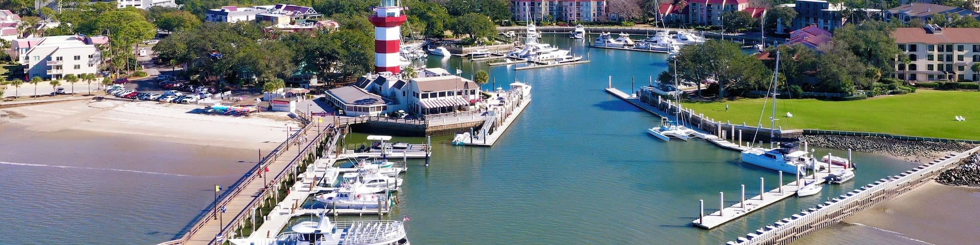 Drone shot of Harbour Town.