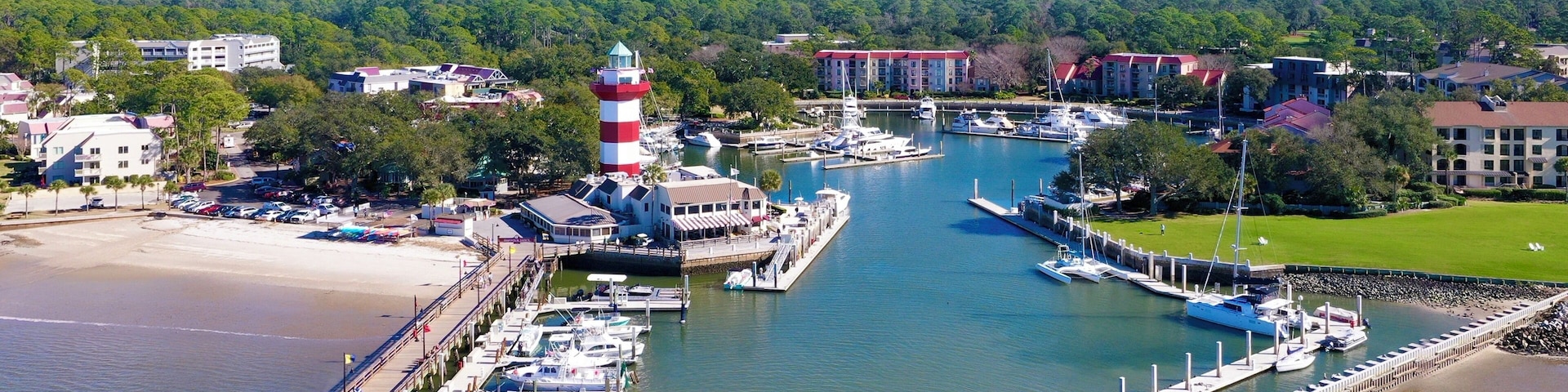 Drone shot of Harbour Town.