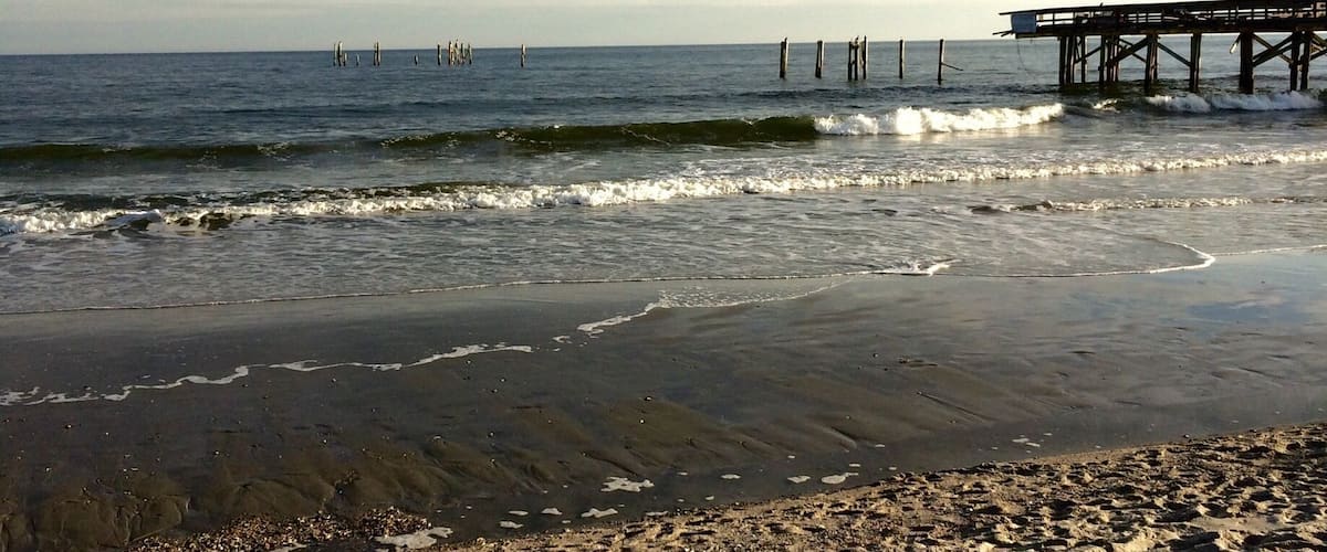 The remnants of the springmaid pier after hurricane Matthew #BeachBound