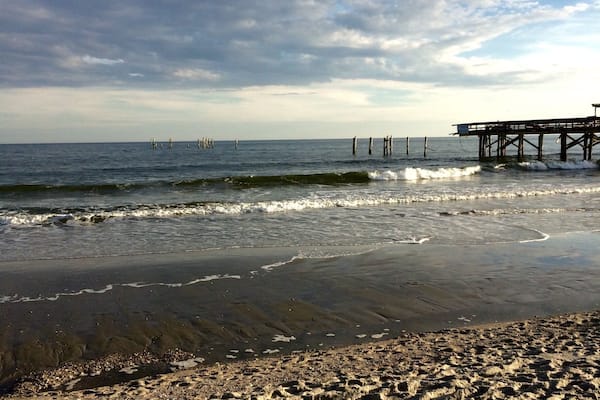 The remnants of the springmaid pier after hurricane Matthew #BeachBound