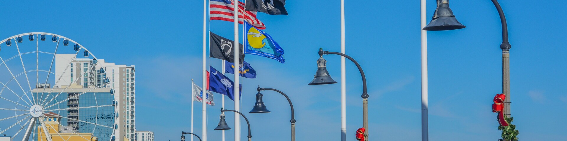 The Boardwalk of Myrtle Beach on the Atlantic Ocean in South Carolina