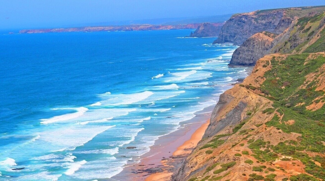 This a photo taken by me for my personal blog. It is one of the most beautiful viewing points along the stunning Vicentine Coast in southwestern Portugal. Highly recommended in spring, when all the flowers start to blossom. To get there, just follow the directions to Castelejo Beach from Vila do Bispo. Enjoy!