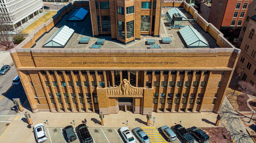 Sioux City Aerial View of Downtown Area and Missouri River