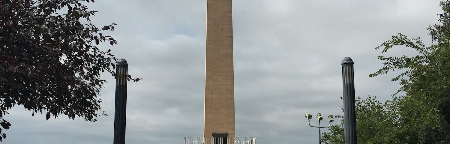 A tall obelisk resides at the top of a high bluff along the Missouri River marking the burial spot of Sergeant Floyd, the only member of the historic Lewis and Clark expedition to perish.