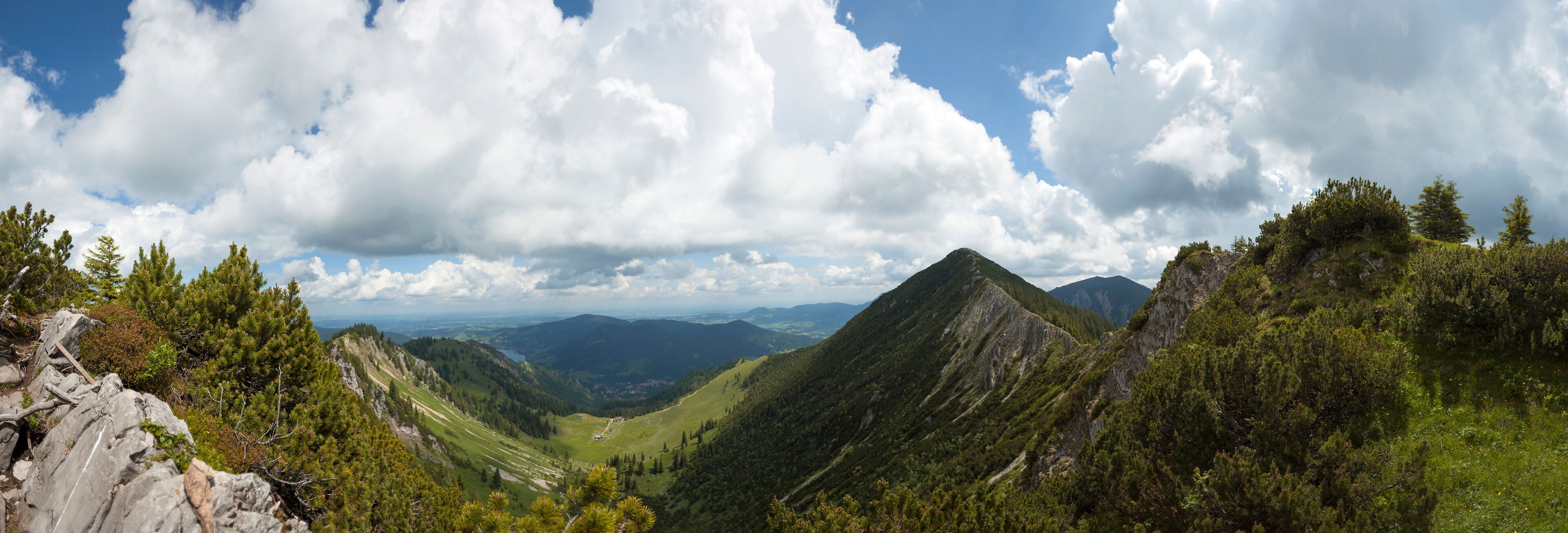 Panorama view Brecherspitze mountain in Bavaria, Germany