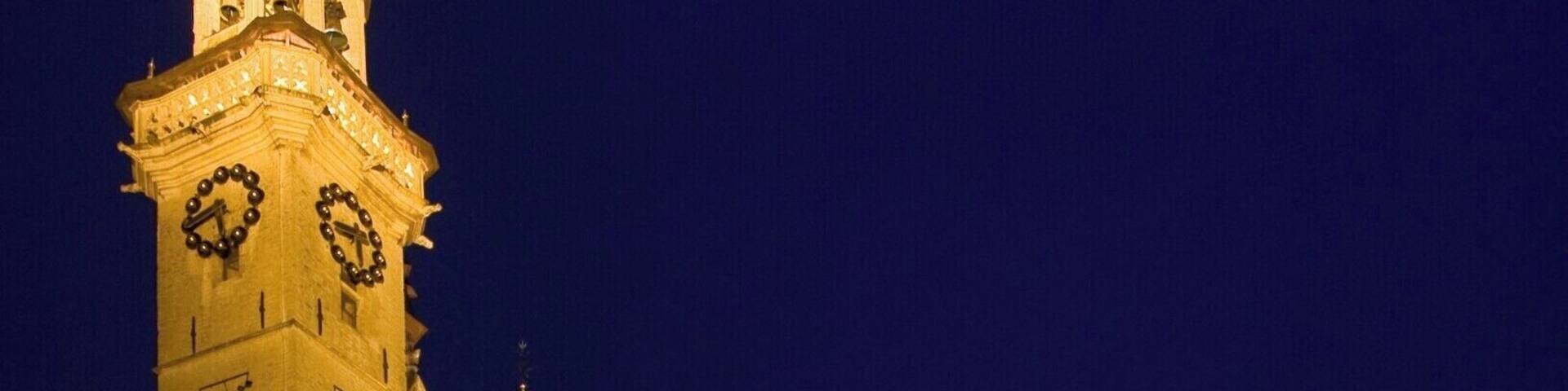 Belfort in Aalst in the evening